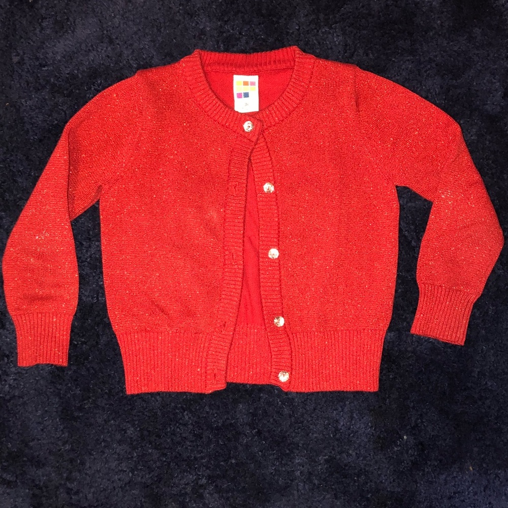 Girl’s Glitter Red Holiday Sweater